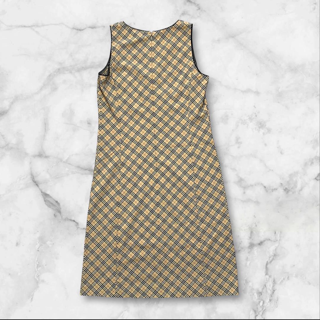 バーバリーブルーレーベル ワンピース チェック 40 ベージュ y2k 00s