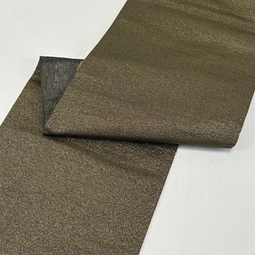 田中 野夫　未使用品　袋帯　瓢箪　葉　刺繍　金通し　六通柄　正絹　L506