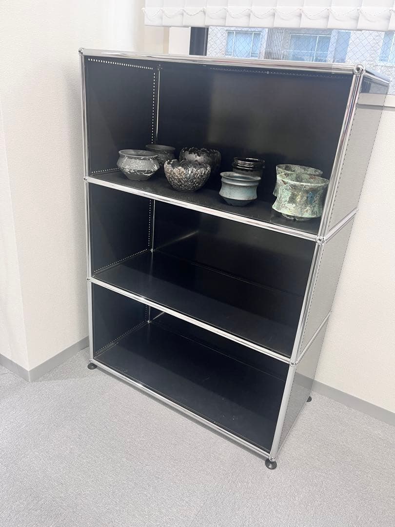 Tora　希少黒USMハラ—３段ラック　スチールシェルフ 4段引取もOK