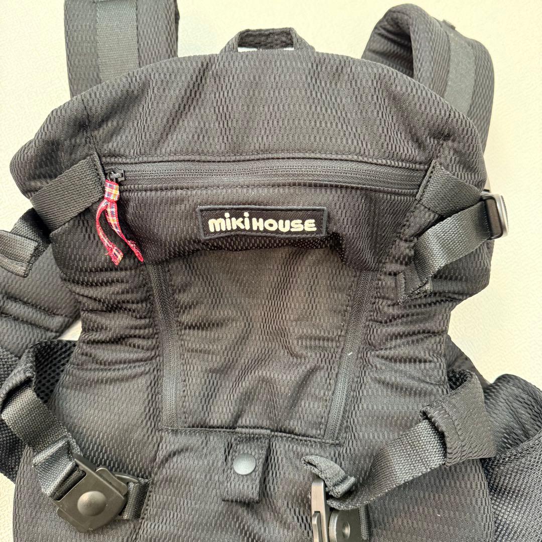 【保証書あり】miki HOUSE ファーストベビーキャリア ブラック　抱っこ紐