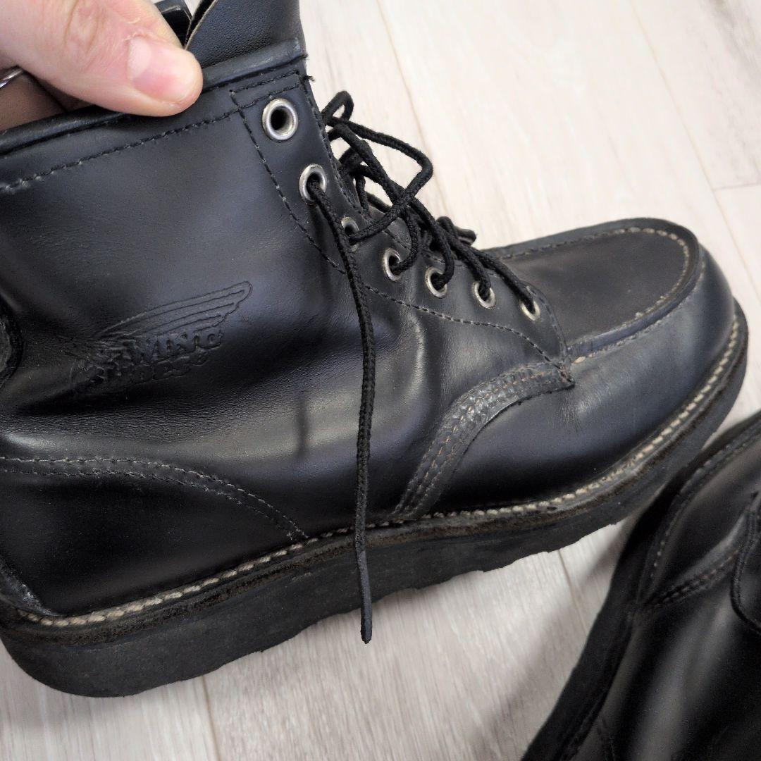 RED WING ブラック レザーブーツ8137 USA81/2 UK71/2
