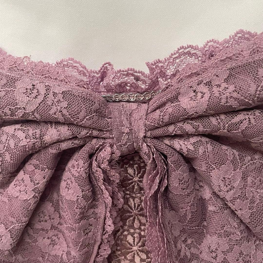 アクシーズファム　パープル ビッグリボンキャミソール レース　フリル