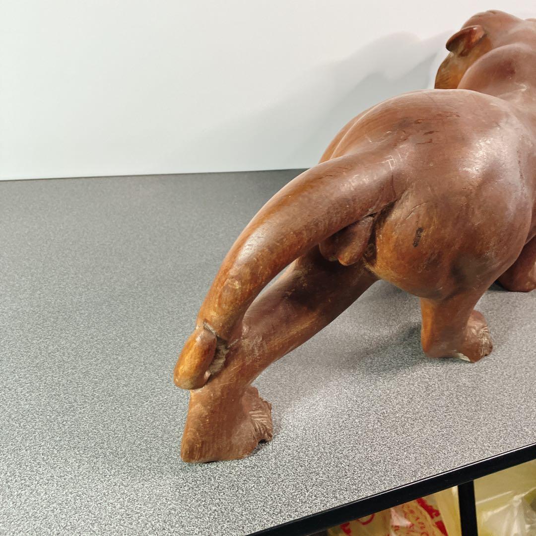 木彫り 虎 置物 全長57cm 大型 木製彫刻 オブジェ