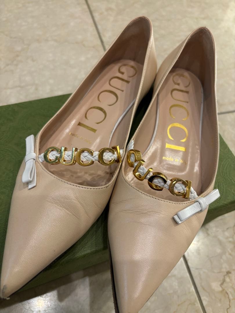 GUCCI ポインテッドシューズ　淡いピンク　35.5