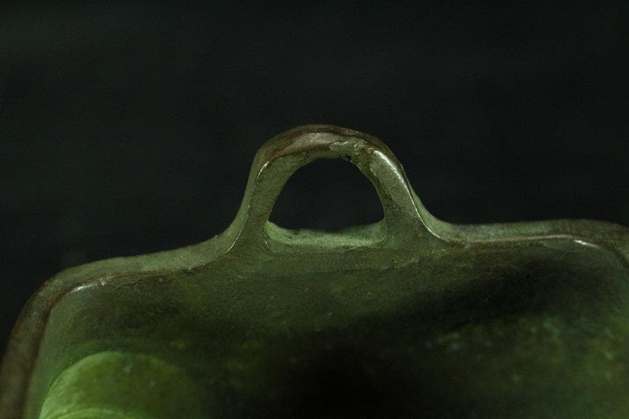 中国美術 古銅 宣徳 四方 香炉 豆香炉 古美術(K-YC538)