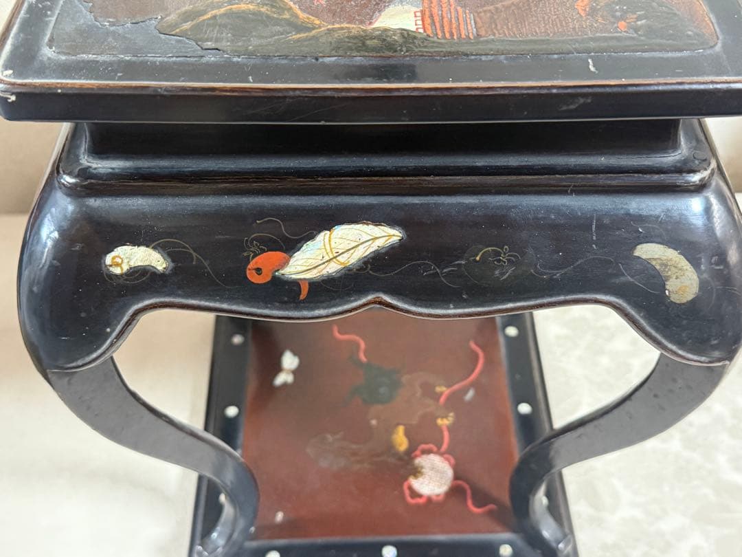 古琉球塗　螺鈿花台　茶道具　送料込み250605