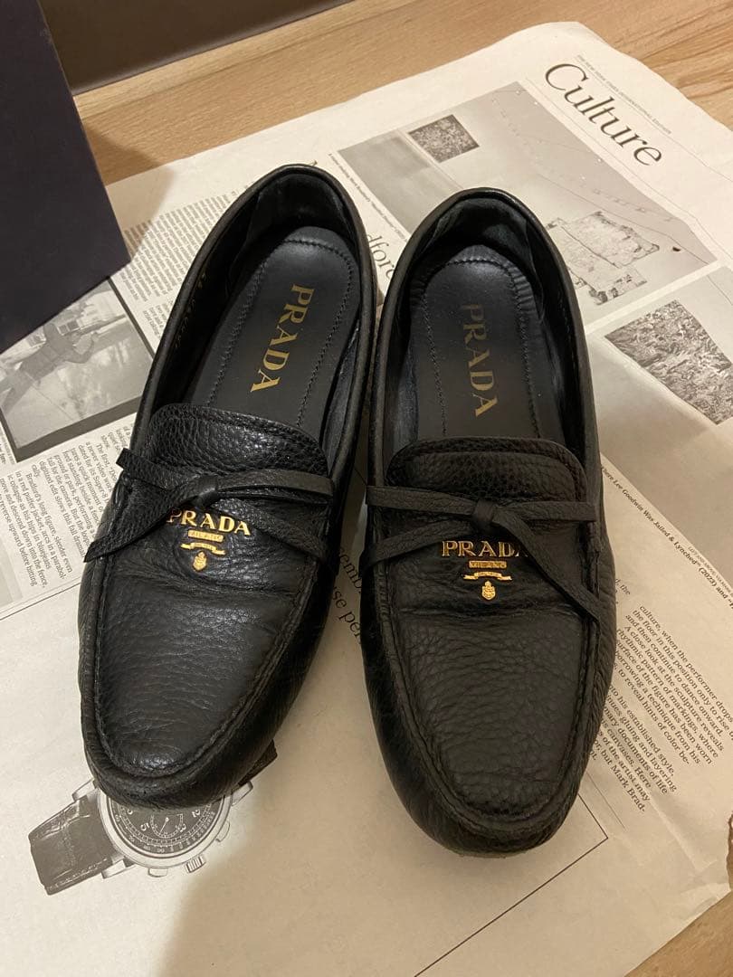 PRADA プラダ レザー ドライビングシューズ パンプス ブラック 37