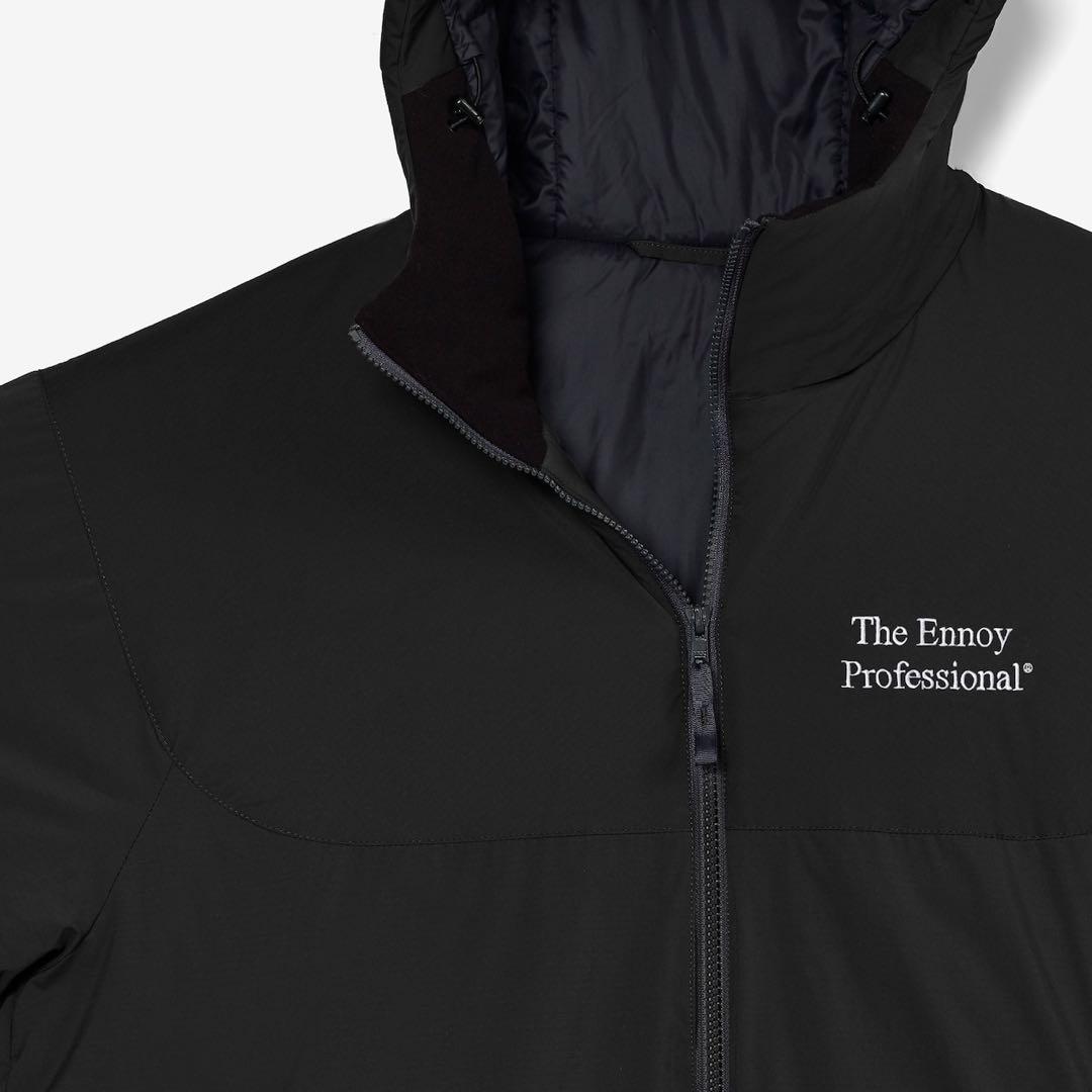 ジャケット・アウター [Ennoy] PADDED NYLON HOODIE / BLACK
