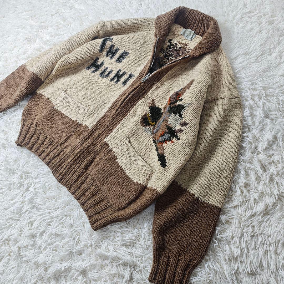【希少デザイン】THE HUNT カモｘエルク柄カウチンニット メンズL✨