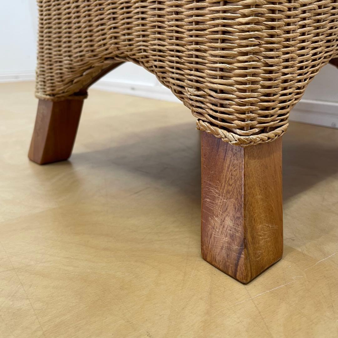 ペーパーコード編み 木製 サイドテーブル 花台 スツール テーブル 椅子 イス