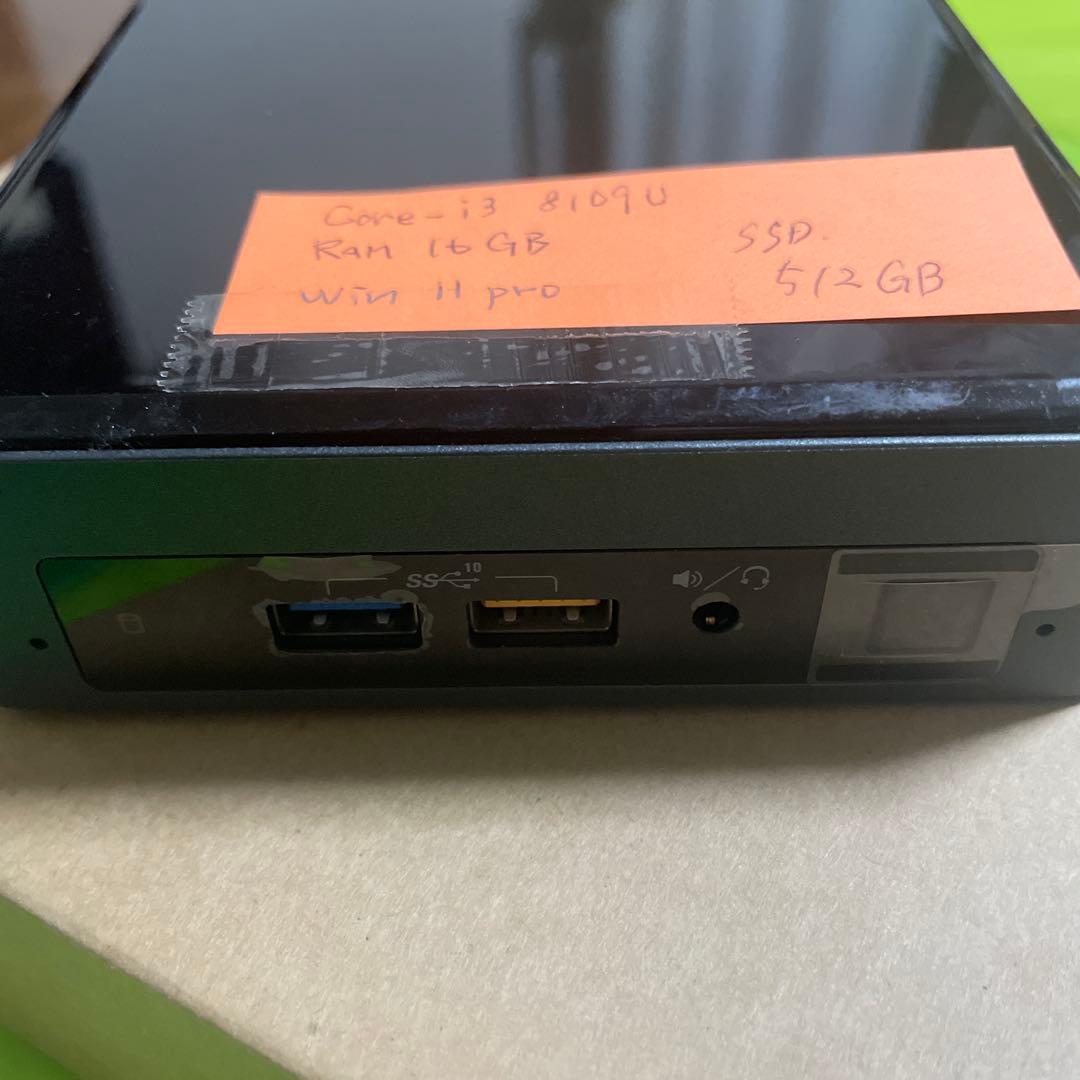 ミニPC NUC8i3BEK 16GB RAM SSD 512GB Win11pro