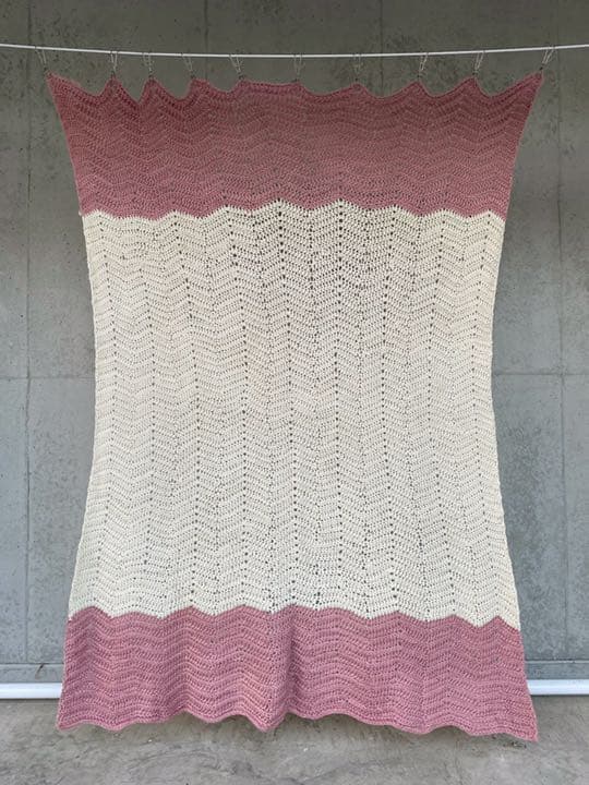 古着 ビンテージ 70s ツートン グラニー ブランケット キャンプ ラグ