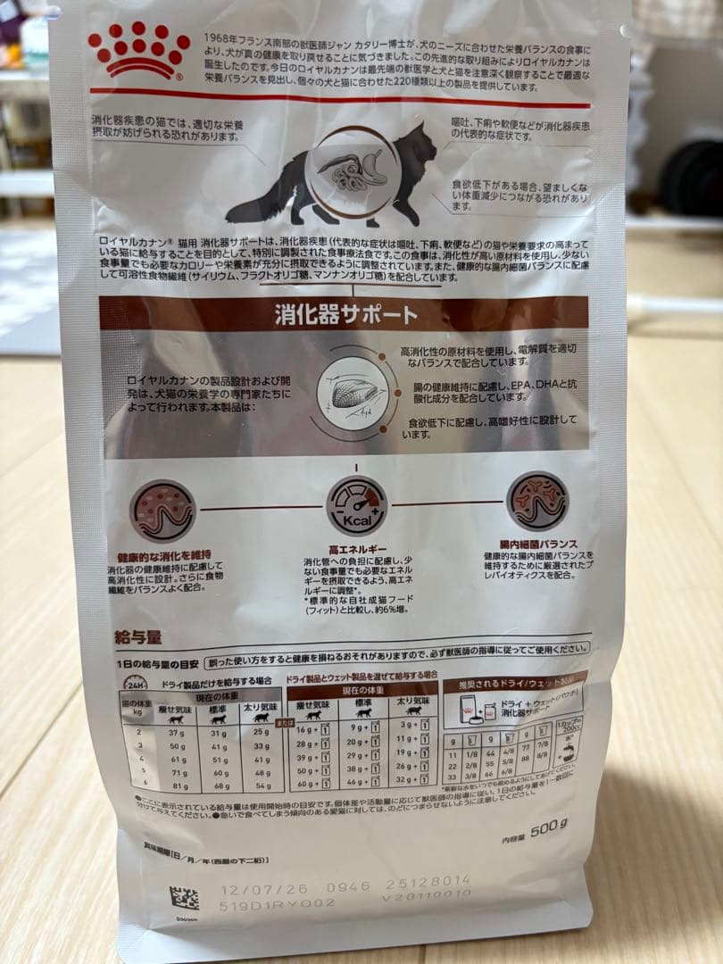 ロイヤルカナン　消化器サポート　500g×4袋