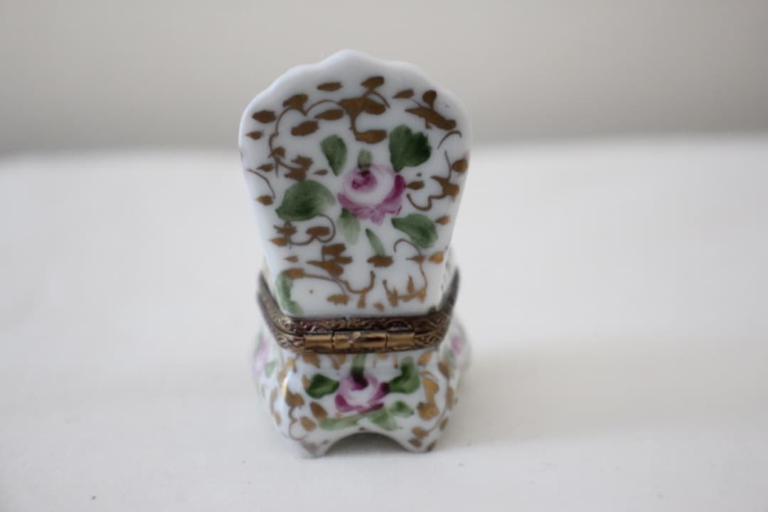 フランス　リモージュボックス　椅子　ピルケース　小物入れ