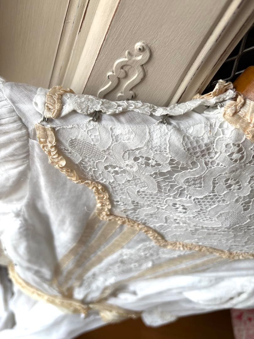 フランスアンティーク　ティードレス　デイドレス　ヴィクトリアン　エドワーディアン