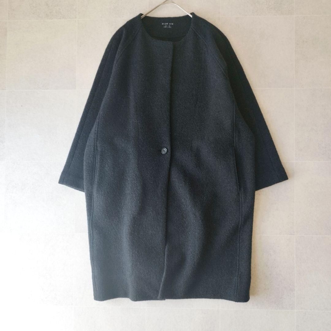 L　evam eva PRESS WOOL COAT コクーンシルエットコート