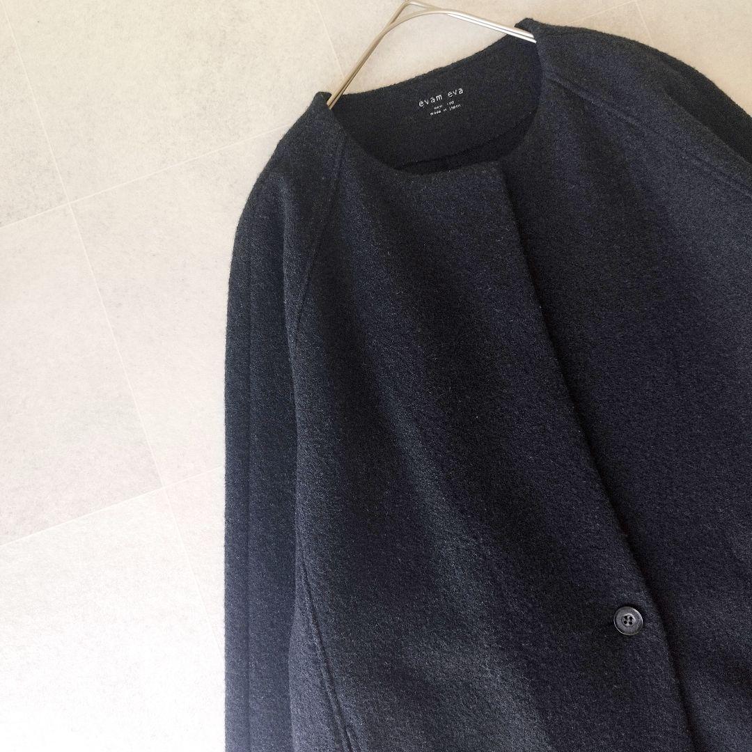 L　evam eva PRESS WOOL COAT コクーンシルエットコート