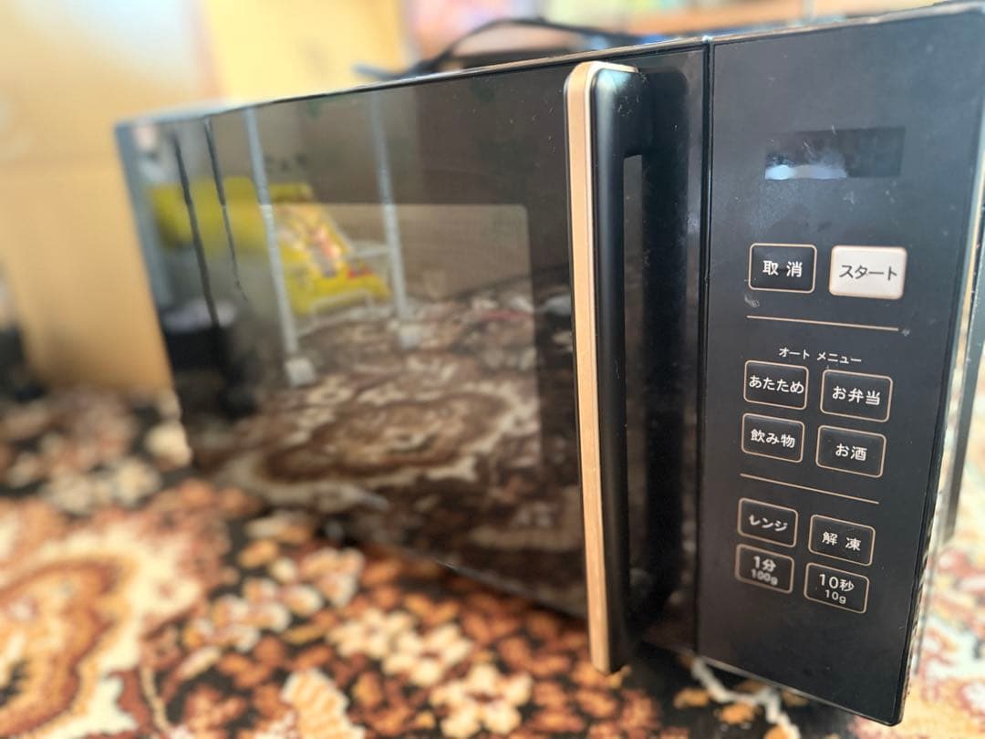 【中古美品】PRW-F180山善 電子レンジ 18L ブラック2025年製