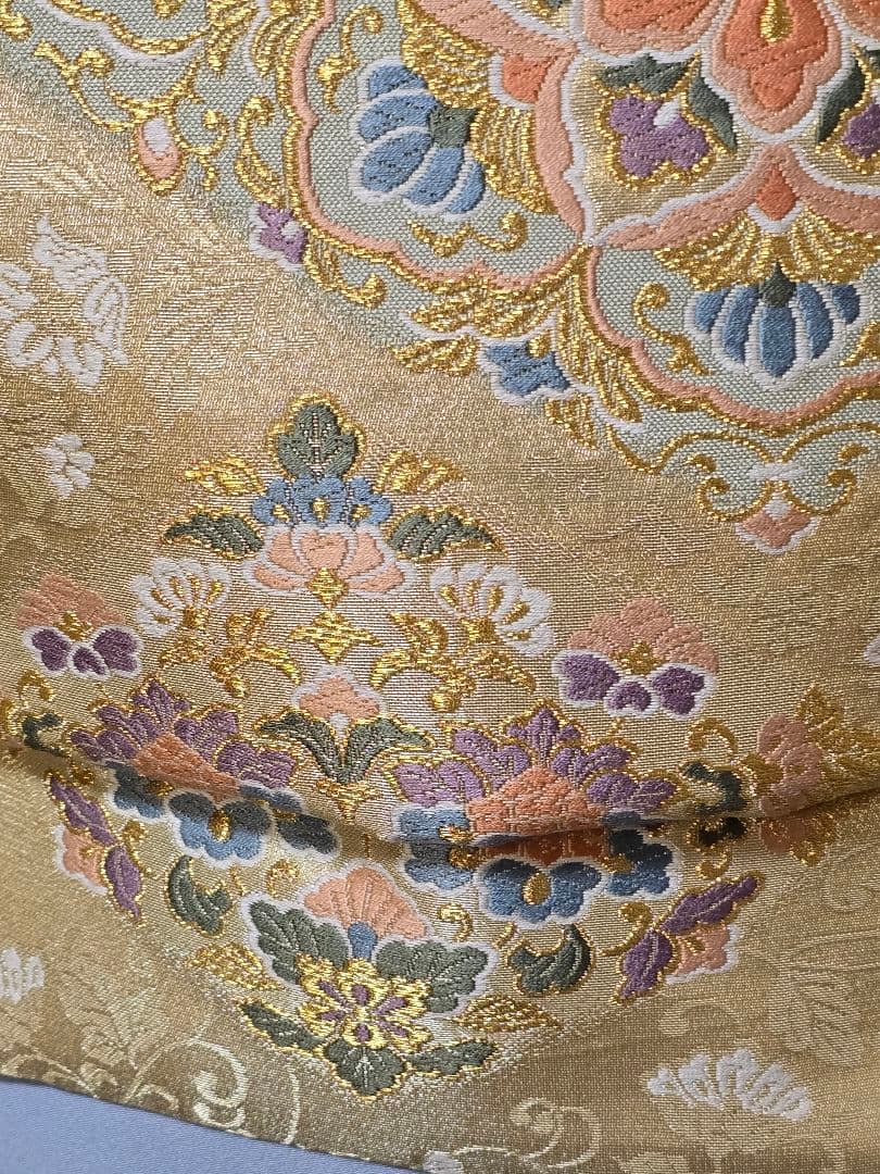 未使用品　草木染め　トールサイズ　作家物　　色無地　一つ紋　高級袋帯　フルセット