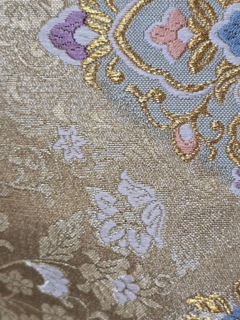 未使用品　草木染め　トールサイズ　作家物　　色無地　一つ紋　高級袋帯　フルセット