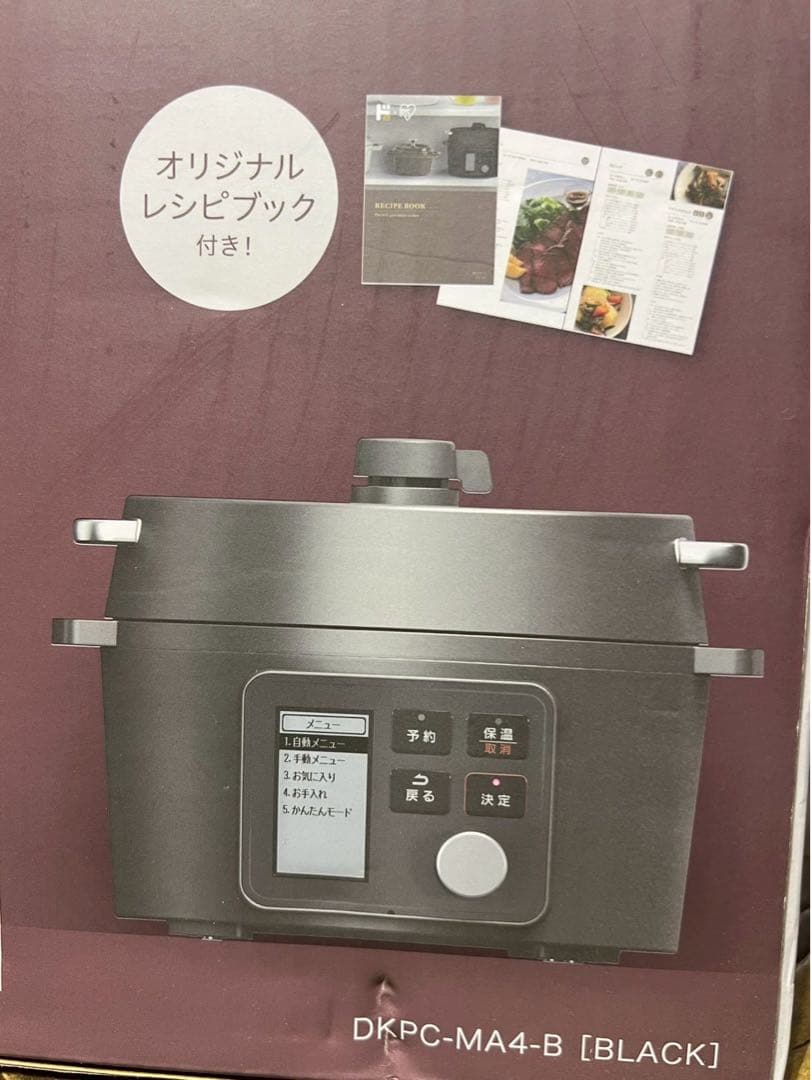未開封 アイリスオーヤマ 電気圧力鍋 DKPC-MA4-B BLACK 4.0L