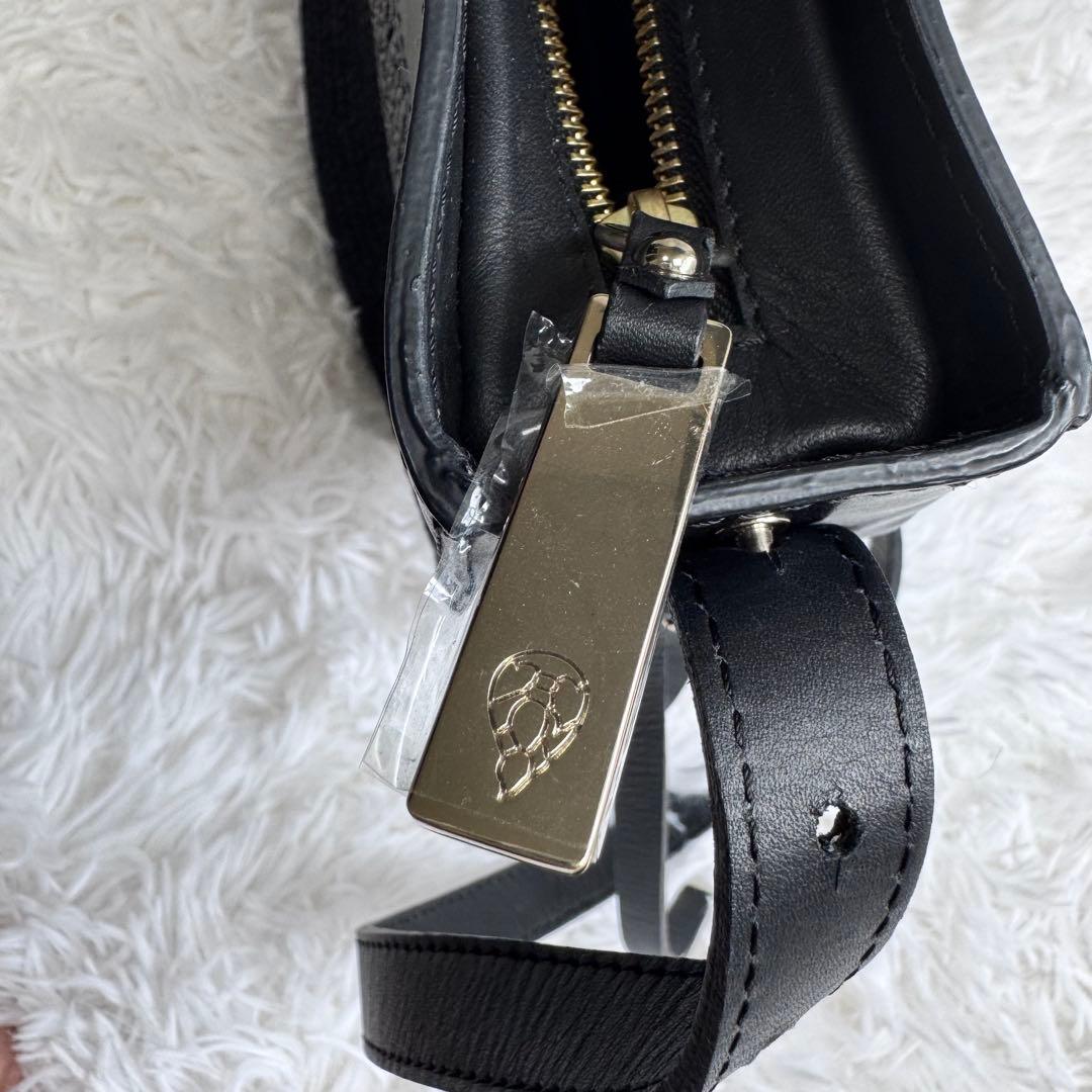 【美品】ヘレンカミンスキー ラフィア かごバッグ レザー 半月 ショルダーバッグ