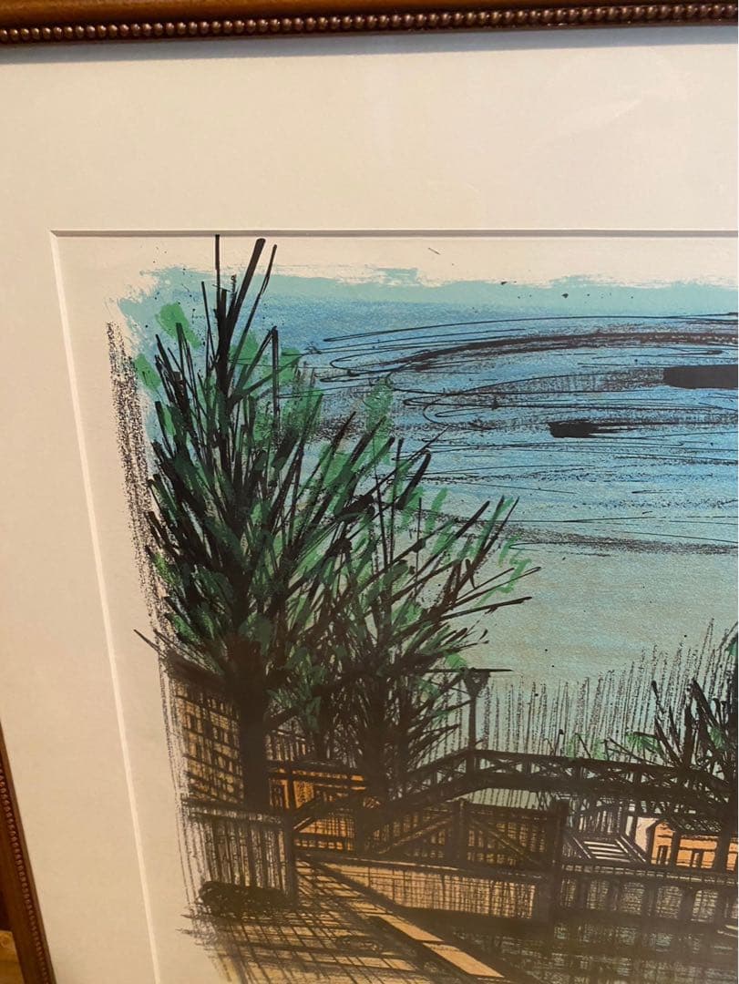 ベルナール ビュッフェ サンマルタンの橋 額縁 インテリア アート