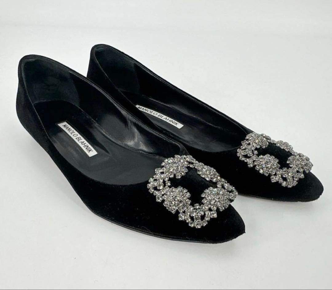 【マノロブラニク】MANOLO BLAHNIK ハンギシ　フラットパンプス