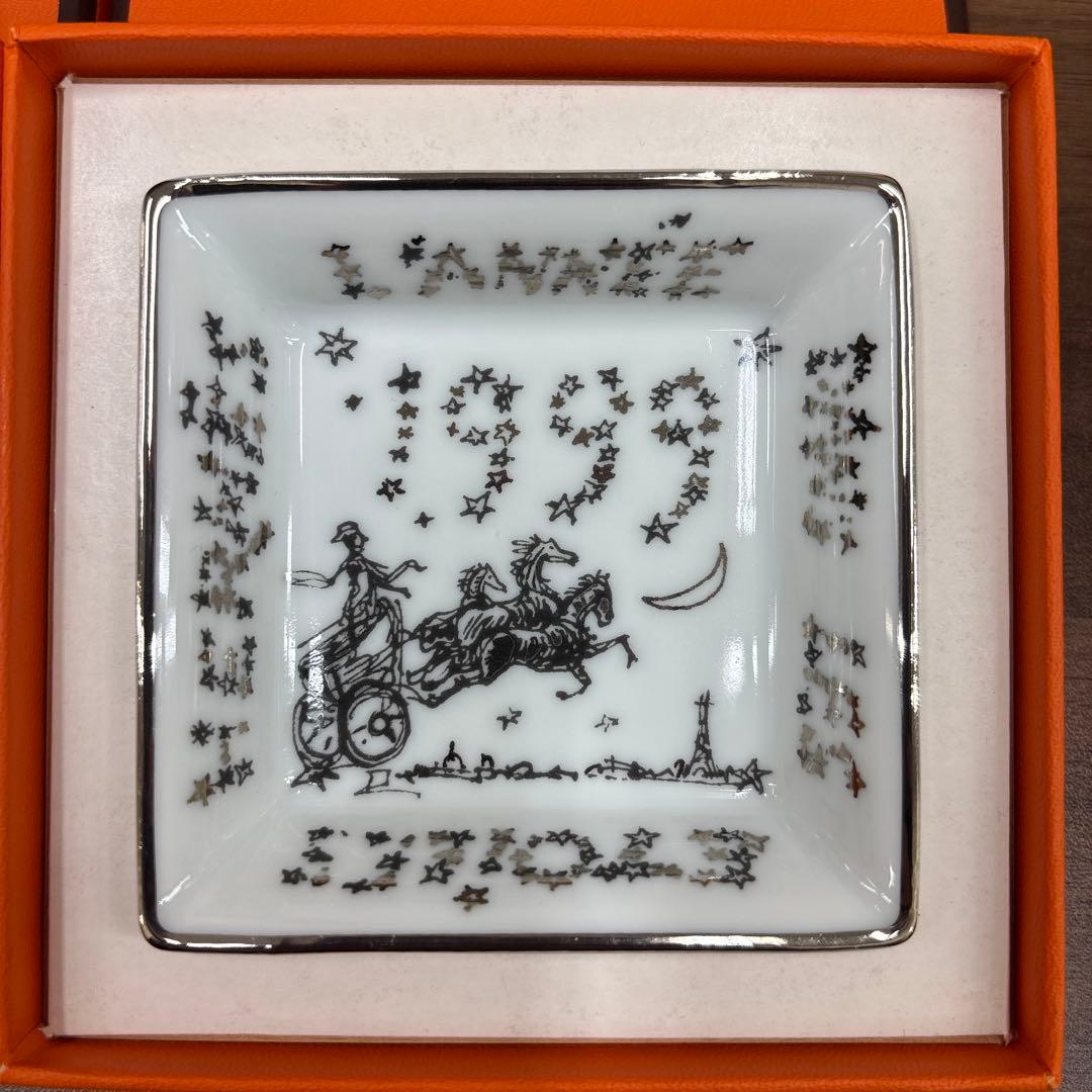 エルメスHERMES 1999 角皿 小皿 陶磁器 トレイ 小物入れ 非売品