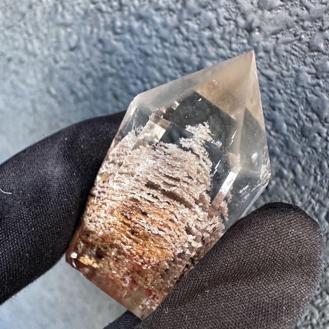 希少❗️千層ホワイトガーデンクォーツ庭園水晶パワーストーン六角柱☆天然石A1338