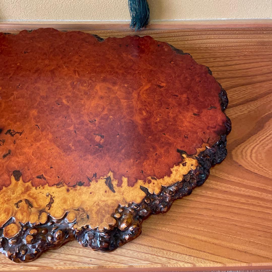 天然時代木 花梨 瘤 玉杢 花台 香台 盆栽台 輪切り 一枚板 無垢材 銘木