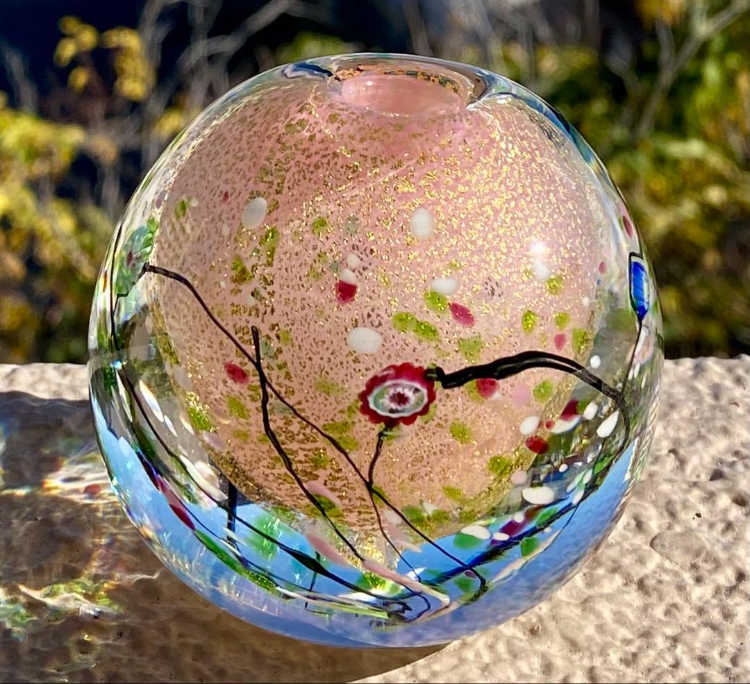 ガラス作家＊黒木国昭　ガラスアート光琳　花器　花瓶　置物　ペーパーウェイト　文鎮