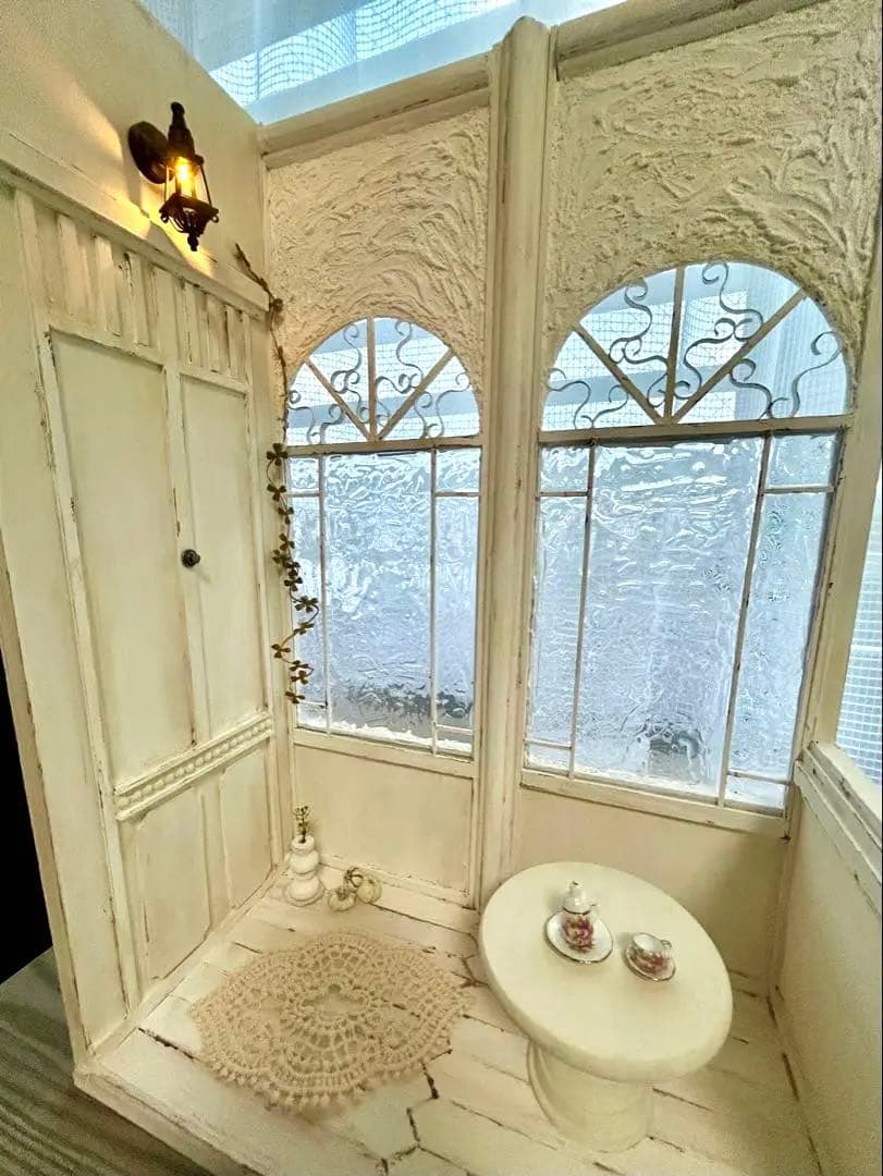 木製ドールハウス.背景ボード.ミニチュアハウス ハンドメイド