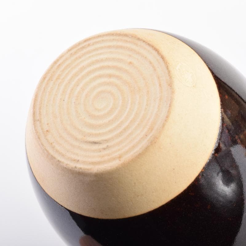 K・K　茶道具　高取焼　清水茂生造　文琳茶入　仕覆付　共箱　V　7006