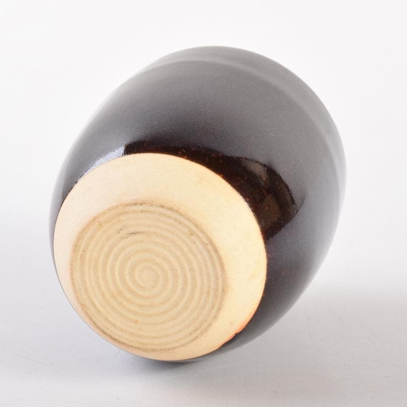 K・K　茶道具　高取焼　清水茂生造　文琳茶入　仕覆付　共箱　V　7006