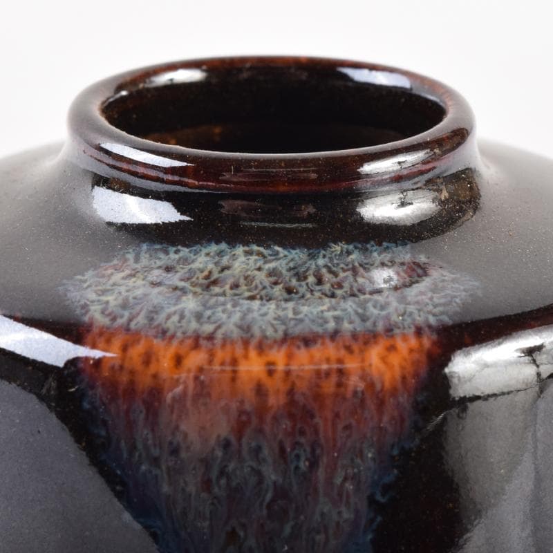 K・K　茶道具　高取焼　清水茂生造　文琳茶入　仕覆付　共箱　V　7006