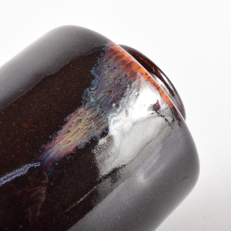 K・K　茶道具　高取焼　清水茂生造　文琳茶入　仕覆付　共箱　V　7006