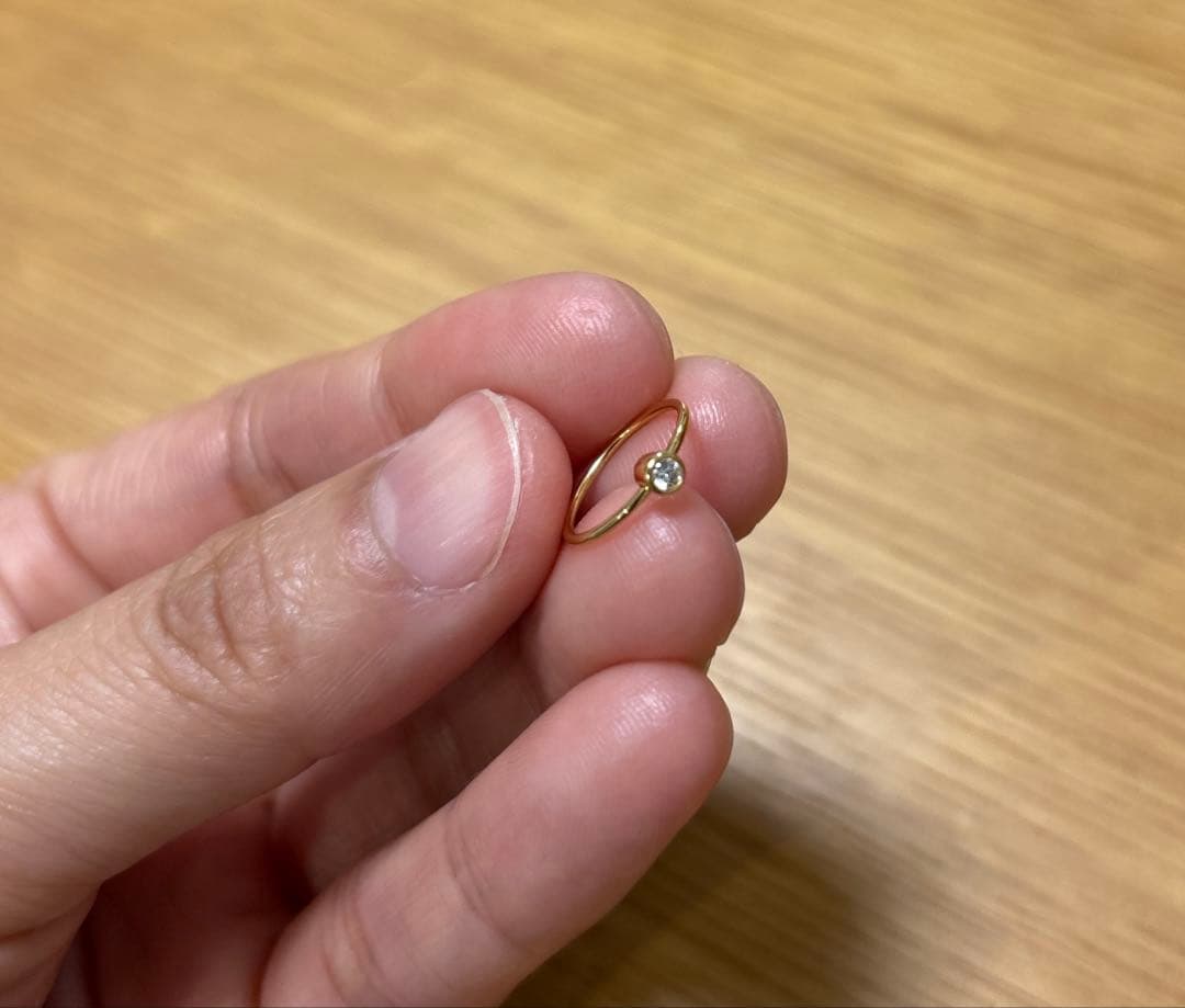 SHIHARA ピアス　ワンストーンフープピアス01