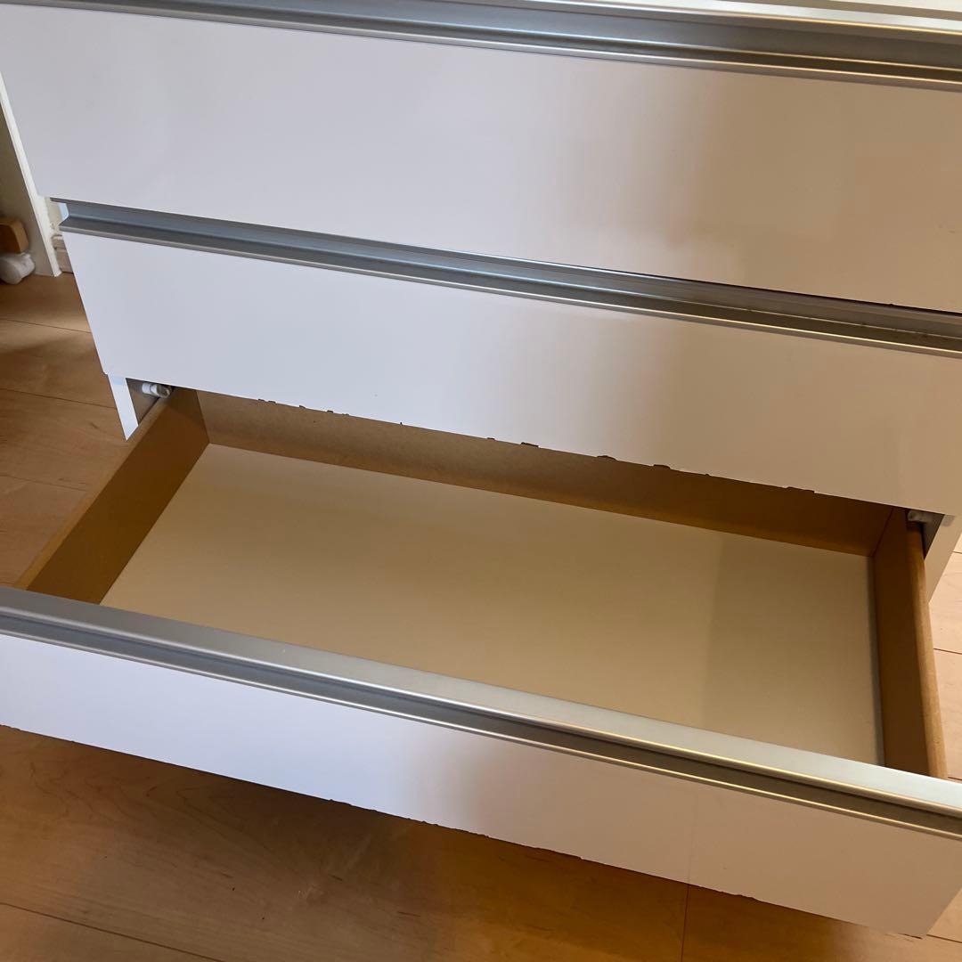 幅75㎝　ハンガーラック衣装収納ケース　白タンス　キャスター付き