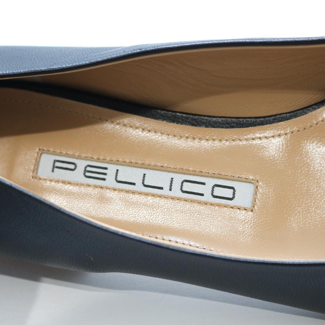 【極美品】ペリーコ ダマ フラットパンプス 38 黒 レザー スクエアトゥ 革靴