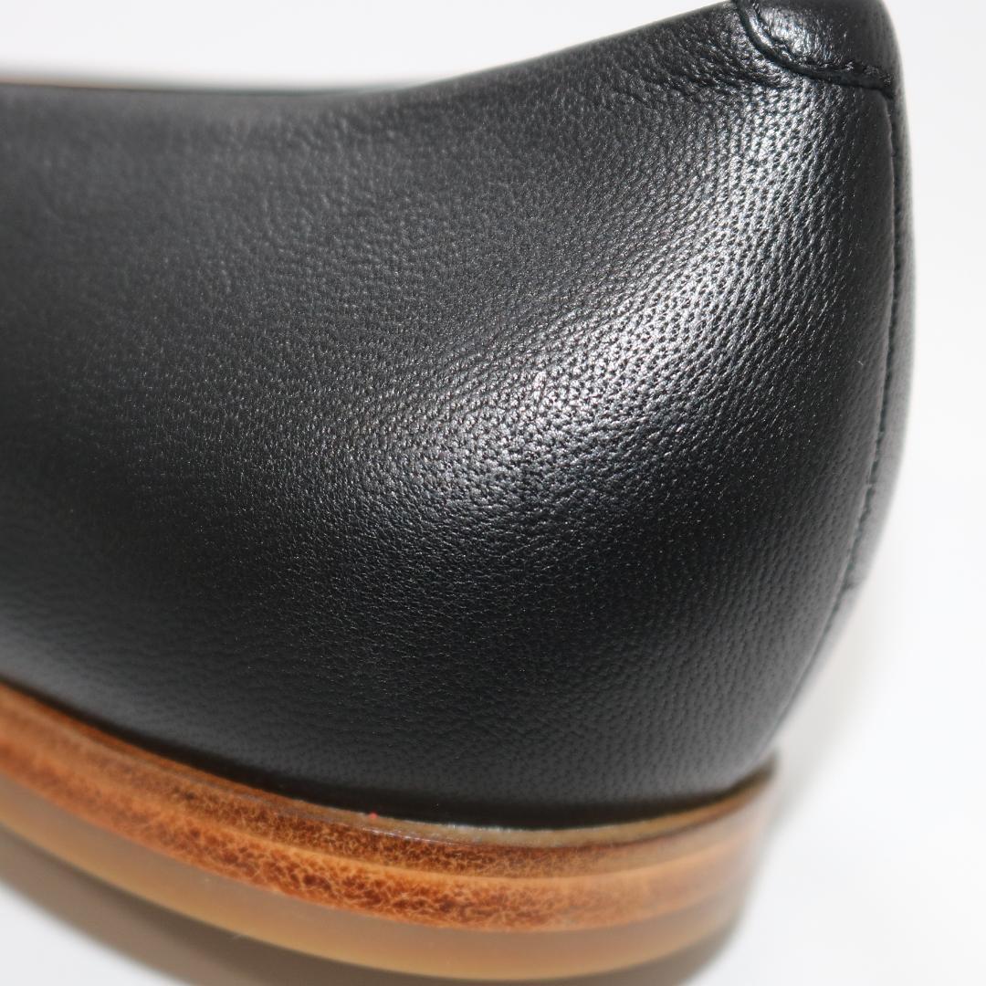 【極美品】ペリーコ ダマ フラットパンプス 38 黒 レザー スクエアトゥ 革靴