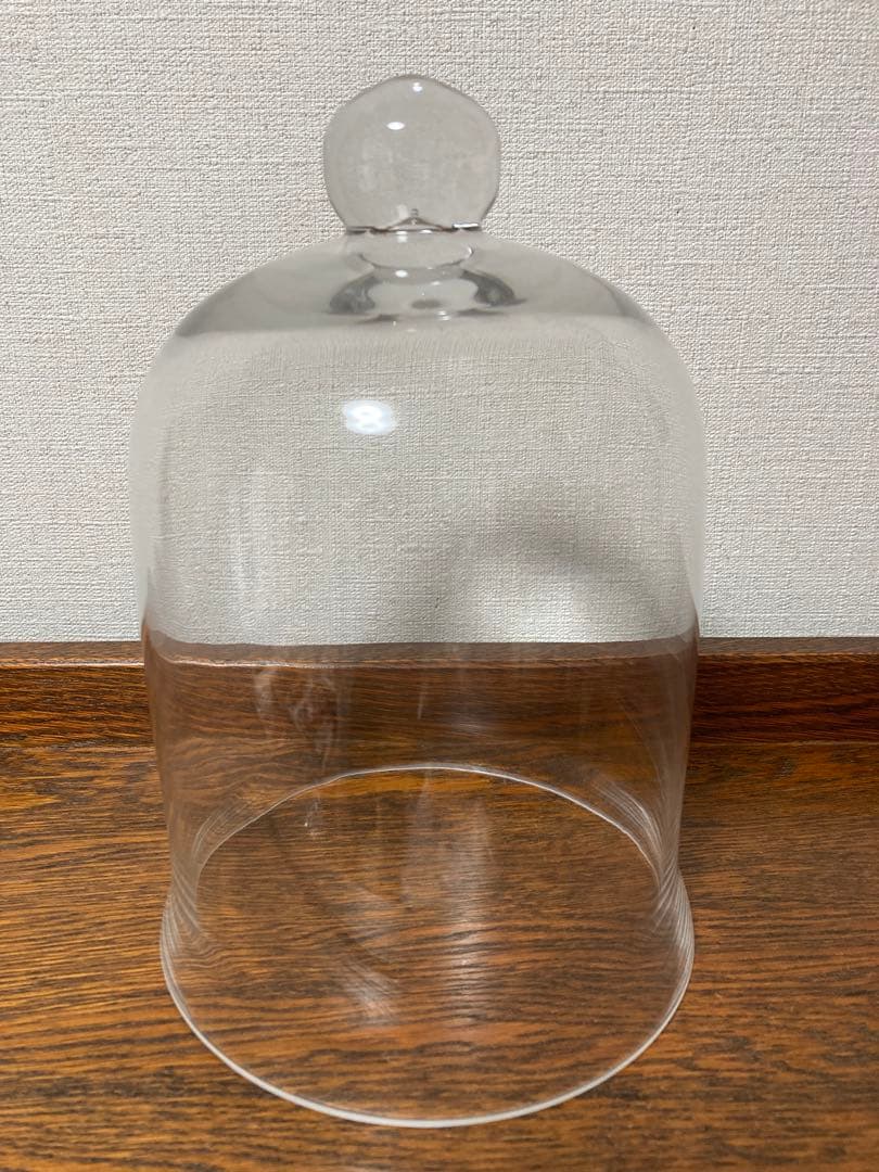 ＊訳あり イギリス アンティーク☆ガラスドームH25cmシルバープレート台座付き