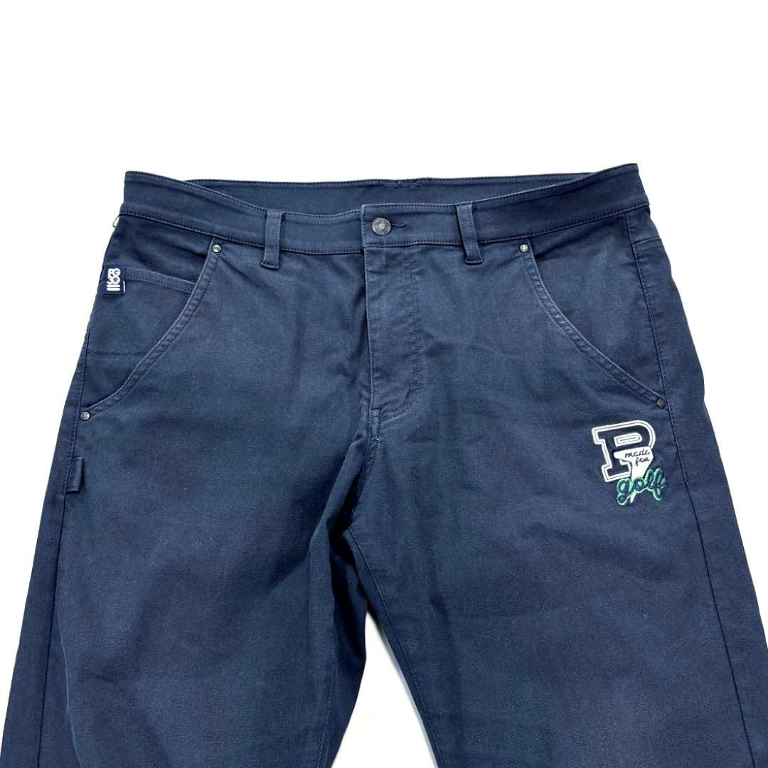 パーリーゲイツ　3L 大きいサイズ7 ロングパンツ　30周年モデル　ネイビー