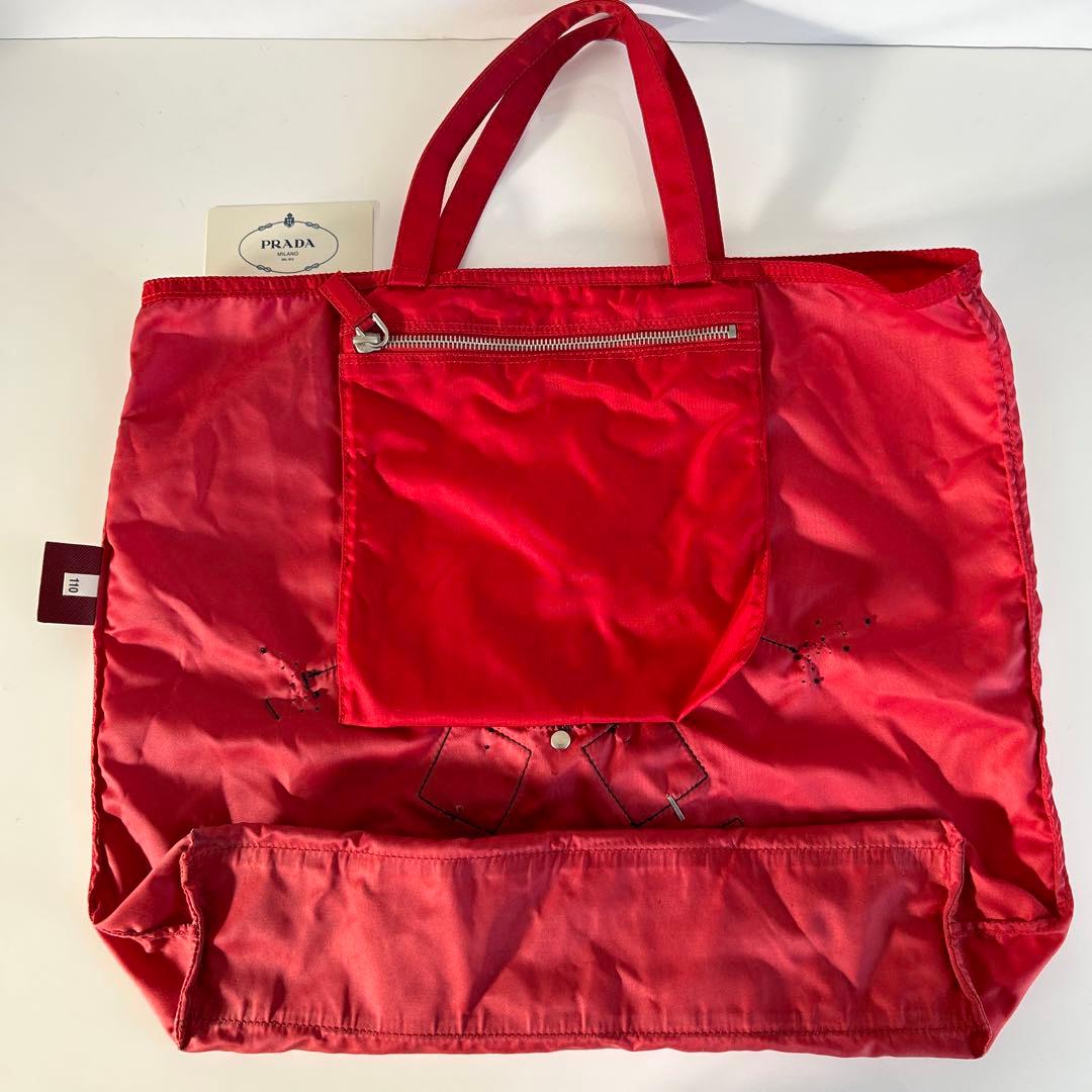 PRADA トートバッグ ナイロン ロボット 三角ロゴプレート エコバッグ訳あり