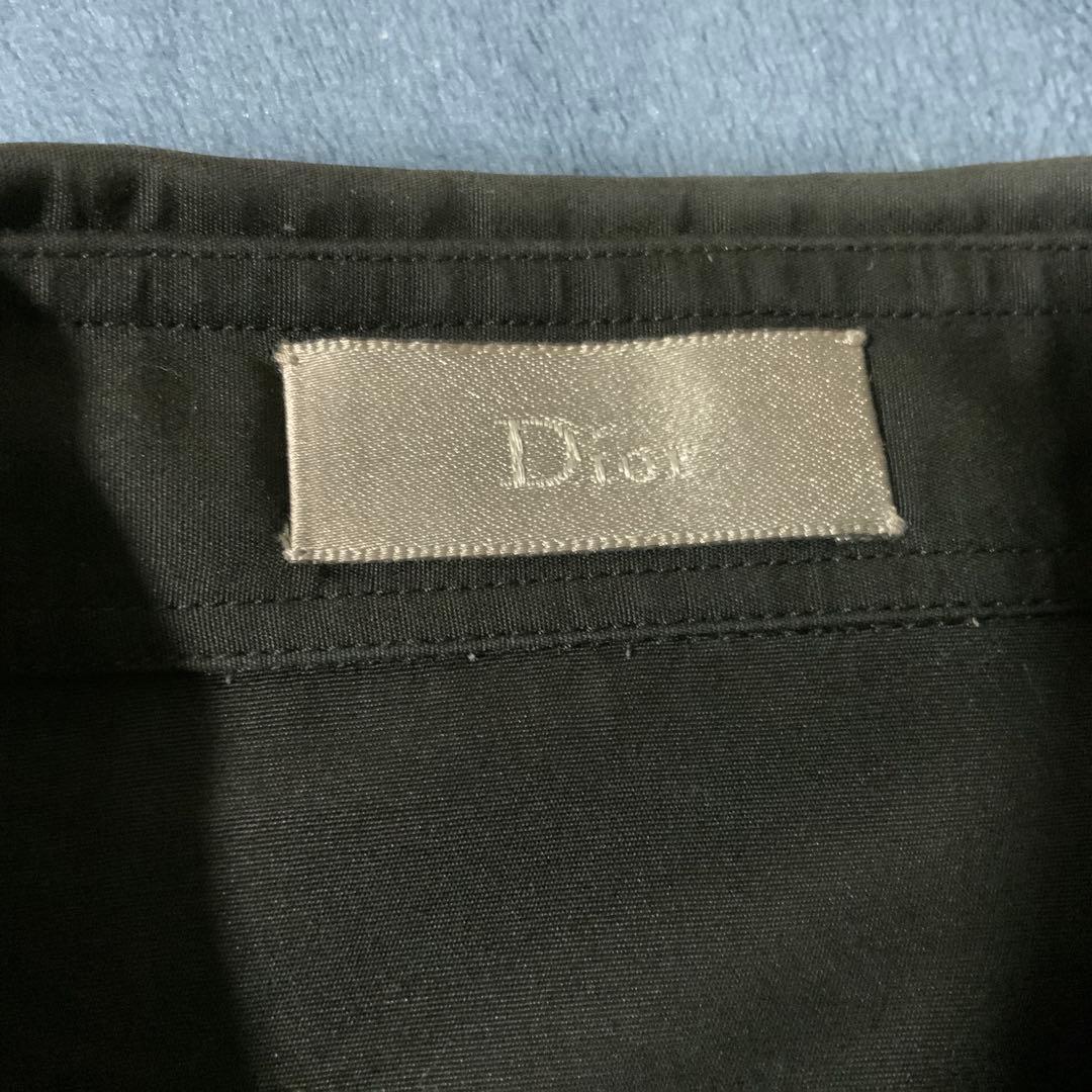 Dior 黒 長袖シャツ　ドレスシャツ　首元白　希少