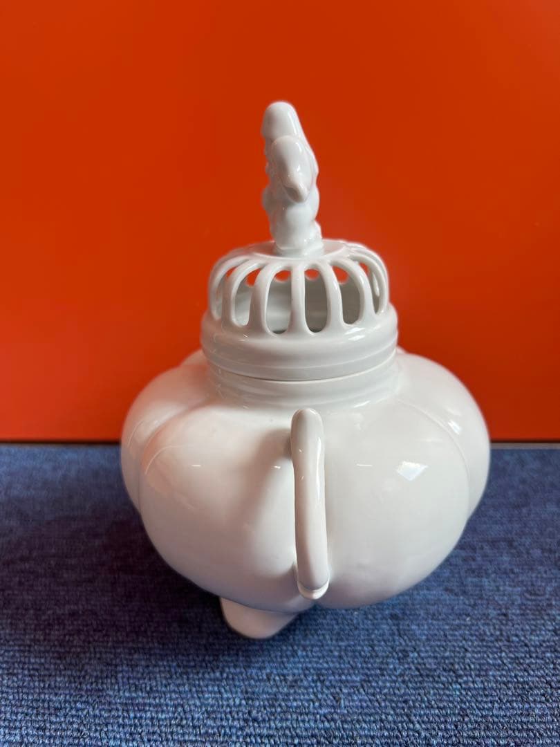 1373  有田焼 白渓　白磁　香炉