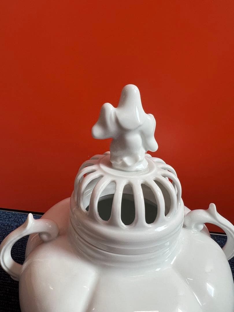 1373  有田焼 白渓　白磁　香炉