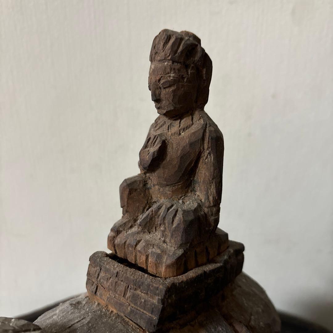 古い木彫　普賢菩薩　仏像　古美術　アンティーク　古道具　骨董　木造　李朝　中国