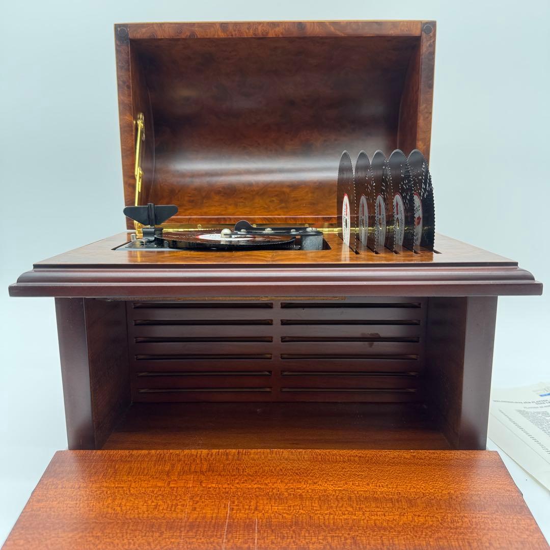 JOBINRomance スイス製 高級オルゴール 木製 多枚ディスク付 完動品