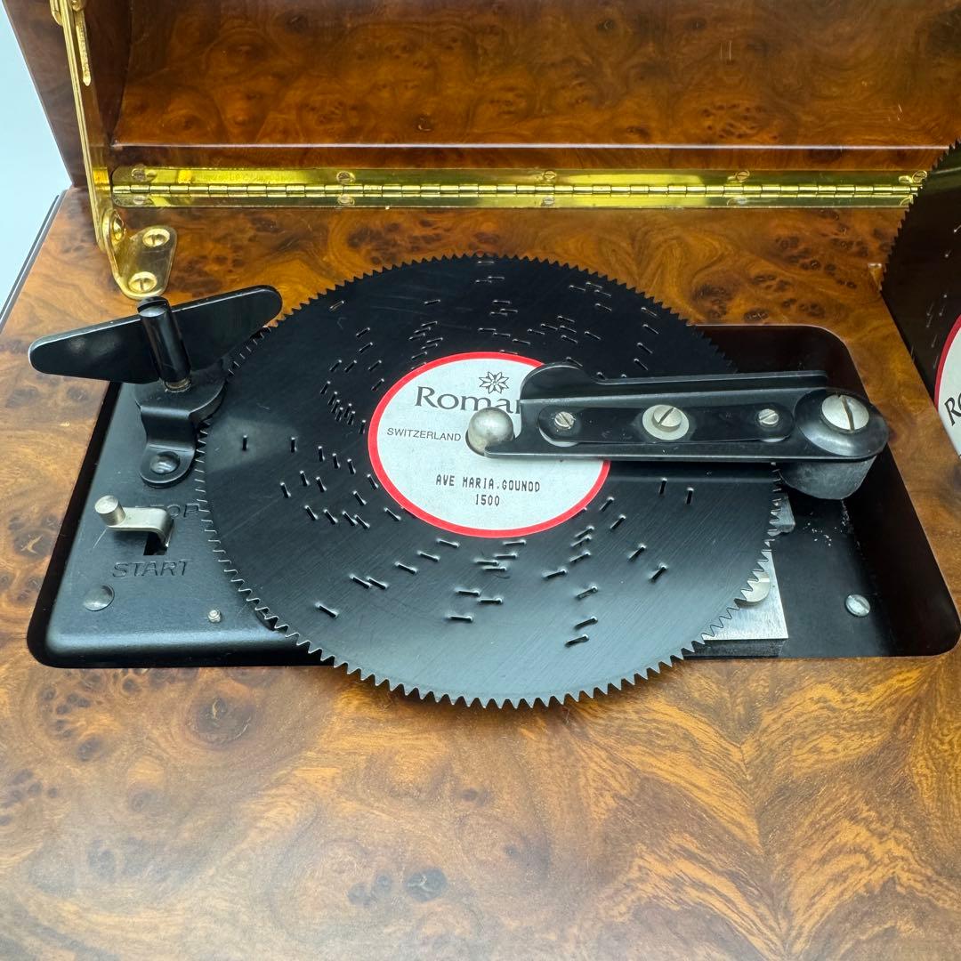 JOBINRomance スイス製 高級オルゴール 木製 多枚ディスク付 完動品